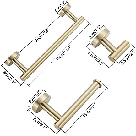 ANNBKA Brushed Gold Bathroom Towel Bar Set 1