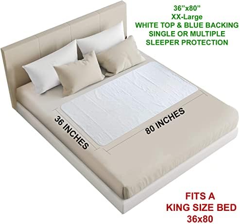 80 x 36 Inch Reusable Bed Pad - Careoutfit Blue