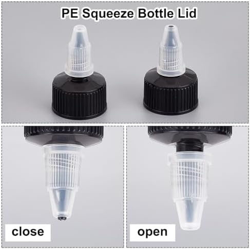 OLYCRAFT 100pcs Black Squeeze Bottle Cap Replacement