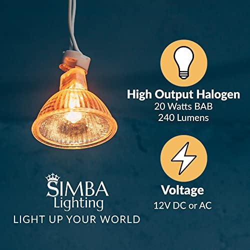 Simba Lighting Halogen MR16 20W 12V Bulbs 10 Pack Dimmable Warm White