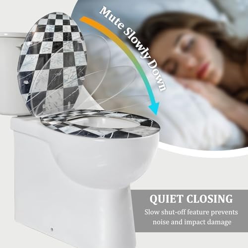 TRANQDEHOM Decorative Toilet Seat with Quiet Close Hinges