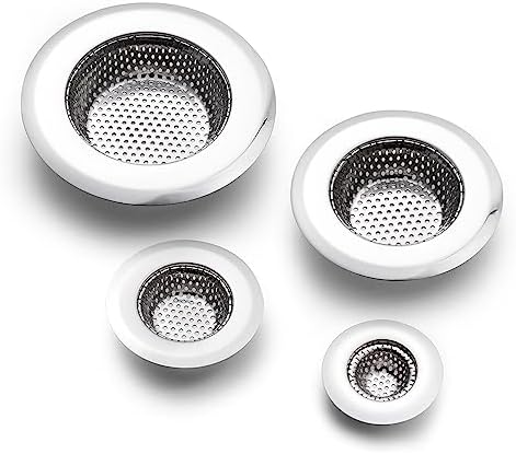 4 Pack Heavy Duty Stainless Steel Drain Strainers