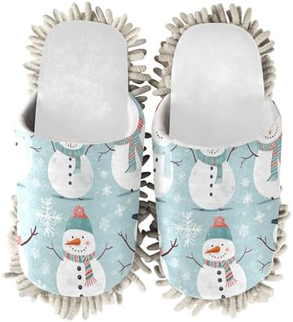 RunningBear White Christmas Snowman Mop Slippers 1