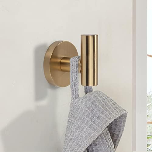 TUNNY 3 Pack Round Towel Hooks - Champagne Gold