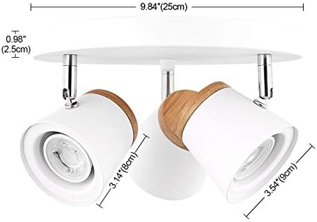 TeHenoo 3-Light Ceiling Spotlight Fixture with Bamboo Accent