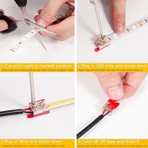 Threetwofour 10mm 2Pin LED Strip Connector 15Pac