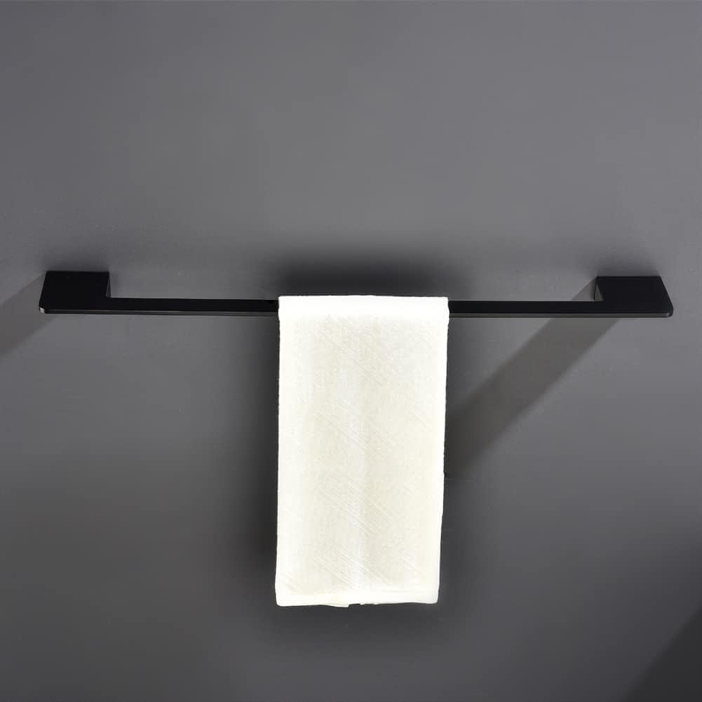ANNBKA Aluminum Towel Bar Black Wall Mounted Towel Holder for Bathroom Kitchen