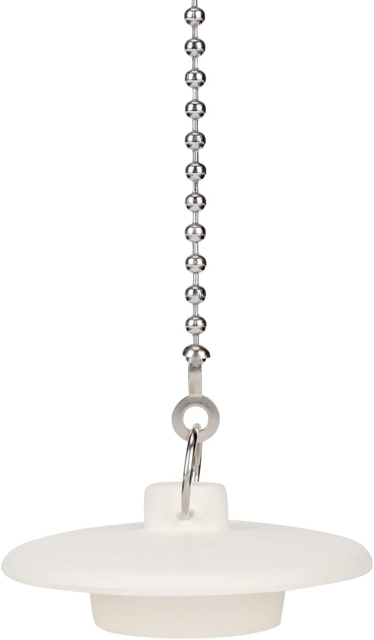 Opzour 2 Pack Tub Stopper with Stainless Chain White