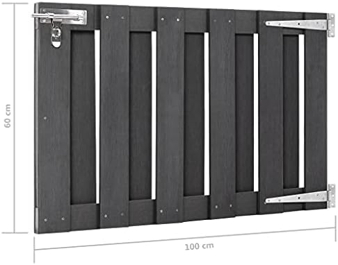 vidaXL WPC Gray Garden Gate Hardware
