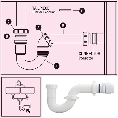 Yariwiz White P Trap 1 12 Inch Drain Kit
