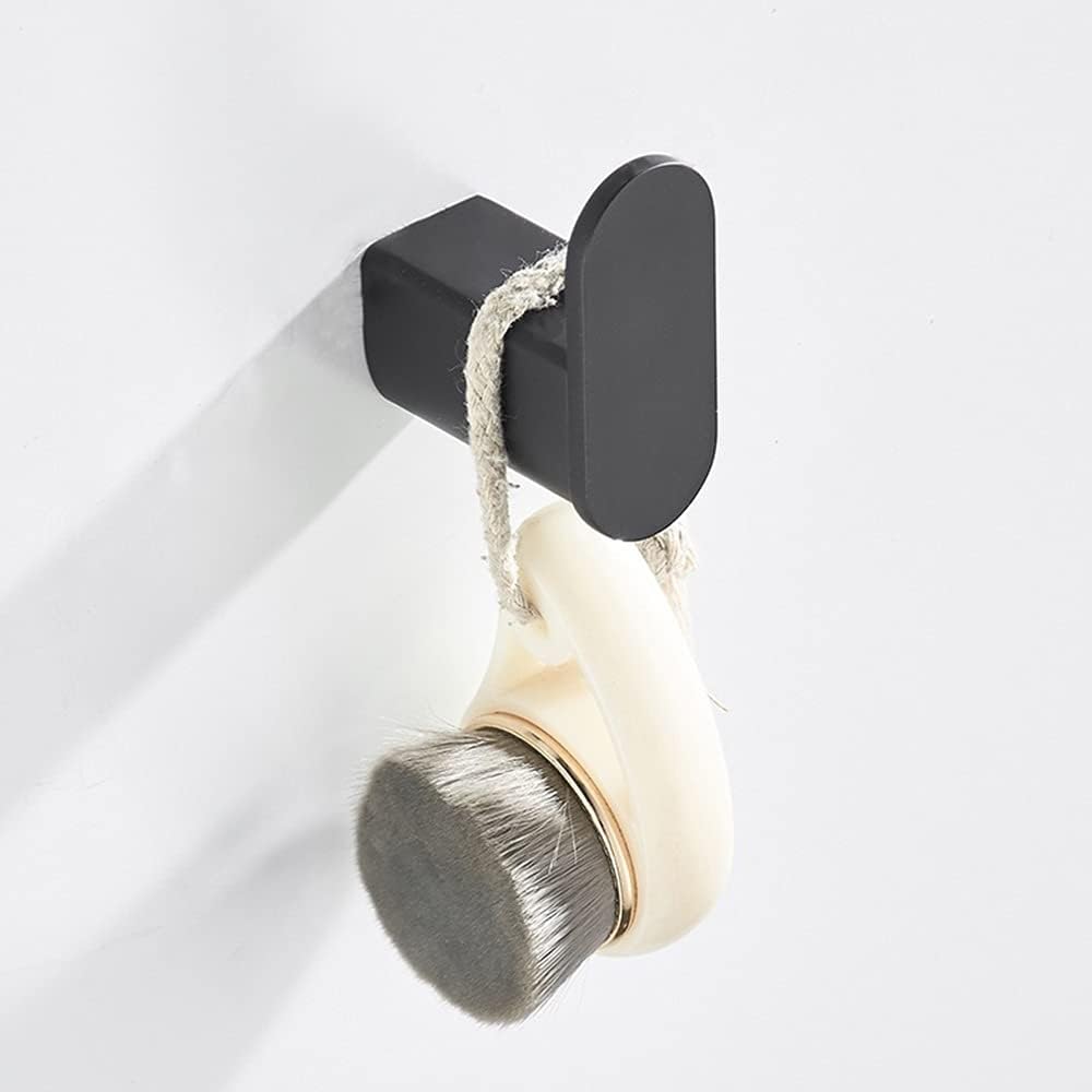 Sturdy Matt Black Towel Rail with Hooks for Bathroom and Kitchen