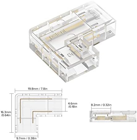 BTF-LIGHTING 50PCS 2pin 8mm Transparent FCOB COB Connector Kit