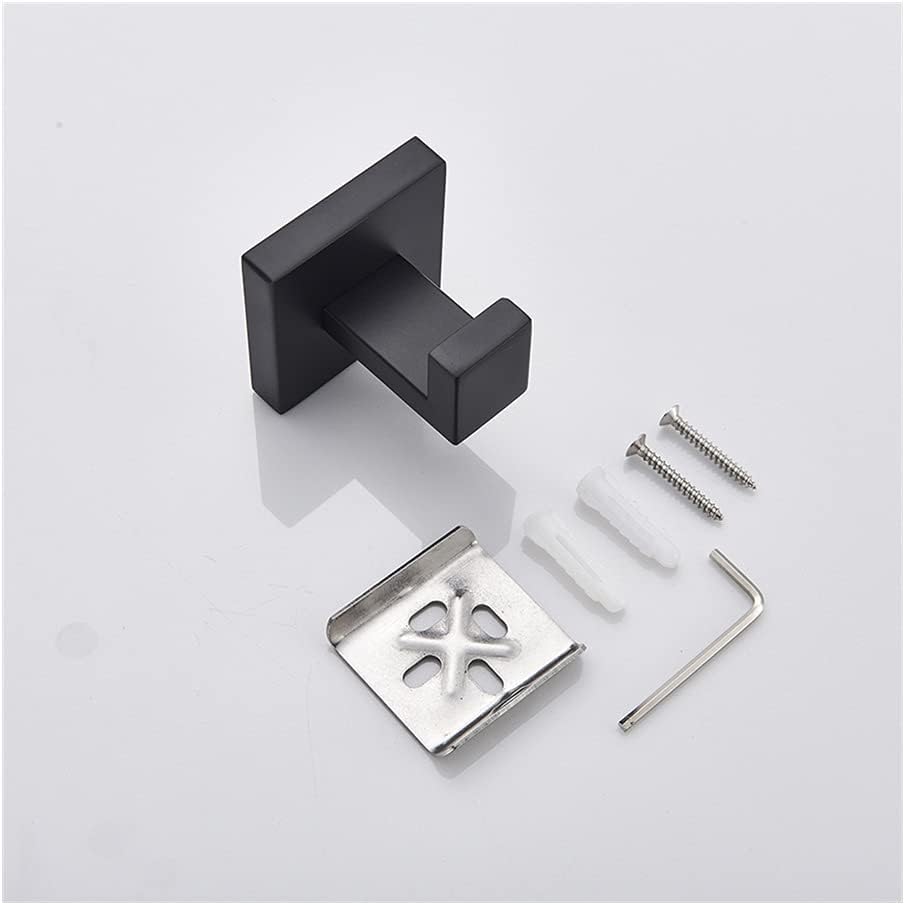ANNBKA Black Towel Bar Robe Hook Tower Shelf Set