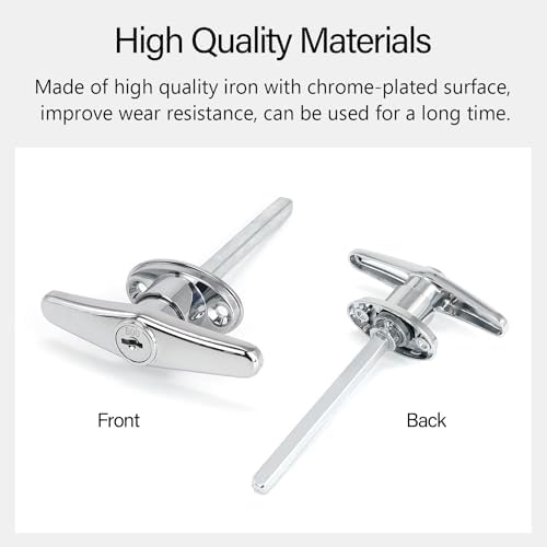 Universal Garage Door T-Handle Replacement Lock 2 Pack with 2 Keys