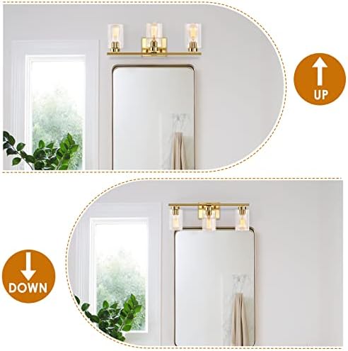 KOSTOMO 3 Light Gold Brass Vanity Light Wall Sconce 1