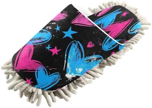 Zhirexin Blue Love Mop Slippers for House Cleaning