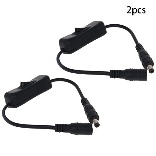 Othmro 2Pcs LED Controller DC Connector Strip Light Inline OnOff Switch