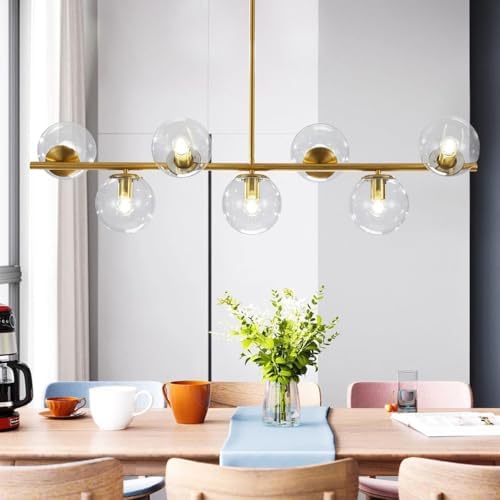 KCO 7-Light Clear Glass Globe Sputnik Chandelier 1