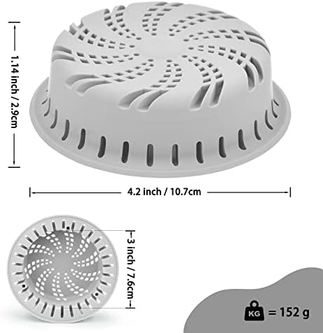 VOHCTO Silicone Drain Hair Catcher for Pop Up and Regular Drains Gray