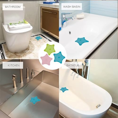 ZPCTECHGO Hair Catcher Shower Drain - 3pcs Set with Suction Cups