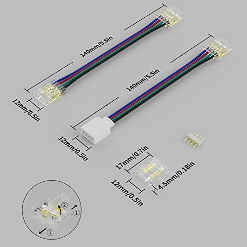PAUTIX 10mm COB LED Strip Connectors 4 Pin