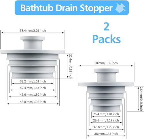 RUIKER Sink Stopper Tub Plug Bathroom Drain Plug Silicone Anti-Clogging