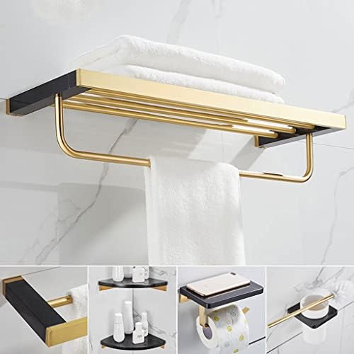 ANNBKA Bathroom Hardware Set with Marble Brass Towel Bar and All Copper Tripod