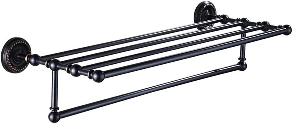ANNBKA Black Brass Towel Rack Wall Mount