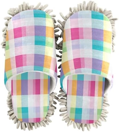 Zhirexin Colorful Stripes Microfiber Cleaning Slippers