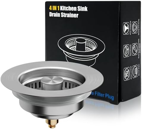WEEKUU 4 in 1 Stainless Steel Sink Strainer with Copper Bounce 1