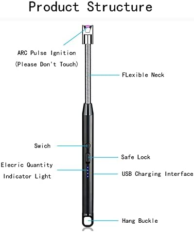 Vidisan Rechargeable Candle Lighter and Wick Trimmer Set - Black