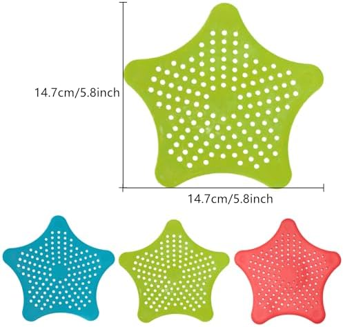 ZPCTECHGO Hair Catcher Shower Drain - 3pcs Set with Suction Cups