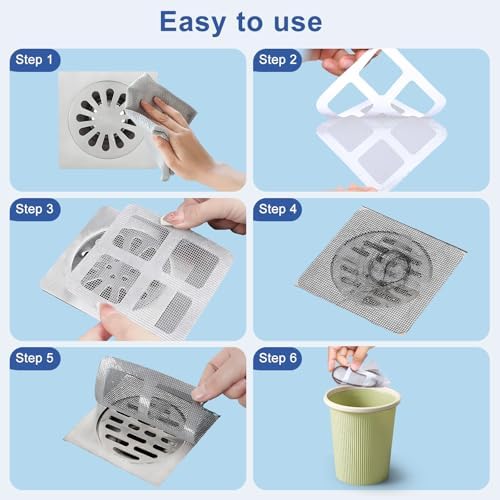 PASAGLU 4 x 4 Disposable Shower Drain Hair Catcher