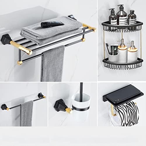 ANNBKA Luxury Black Gold Bathroom Towel Rack Set