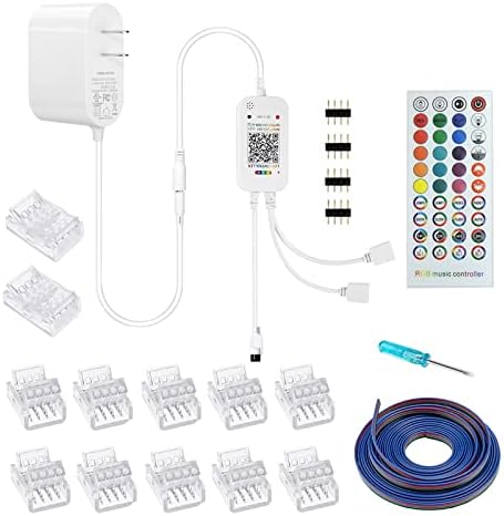 GXILEE Bluetooth RGB LED Controller with UL Power and 4 Pin Connectors