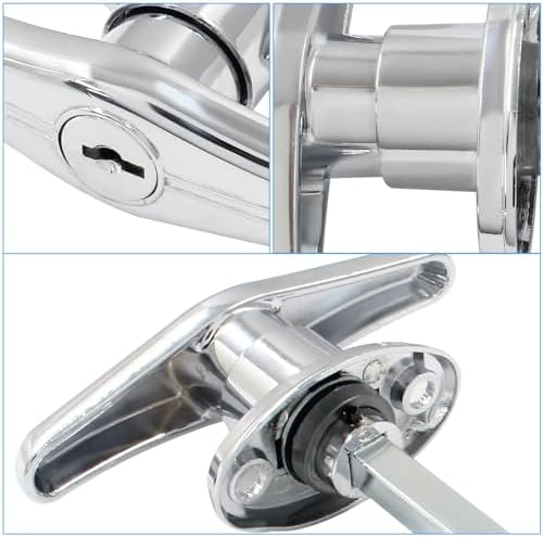 Bonsicoky Garage Door T-Handle Lock with 2 Keys - Silver