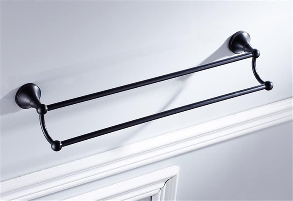 ANNBKA Double Towel Bar Black Chrome Brushed