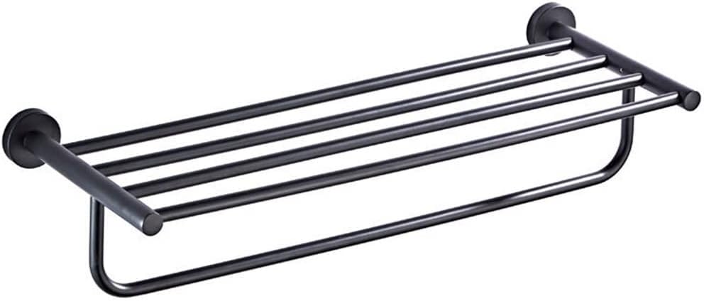 ANNBKA 50cm Black Brass Wall-Mounted Towel Rack 1
