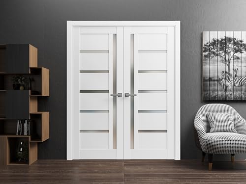 SARTODOORS French Double Panel Lite Doors 60x80 with Hardware 1
