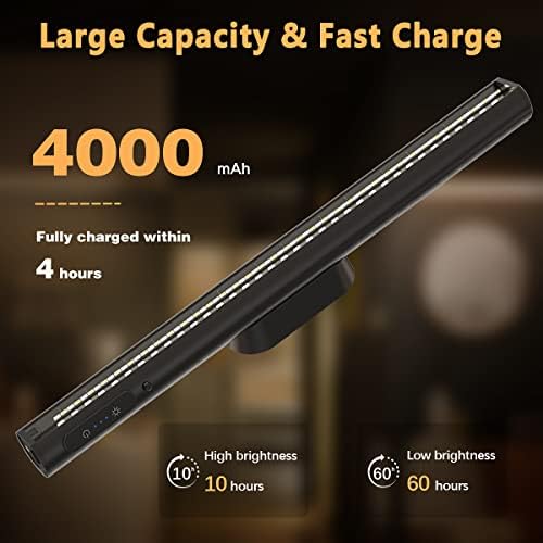Hapfish Rechargeable Magnetic LED Wall Strip Light - Dimmable Black