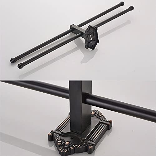 4 Tier Antique Brass Towel Bar with Wall Shelf