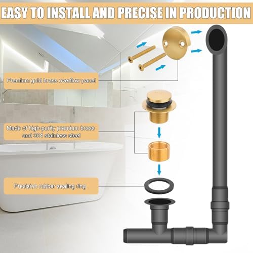 Universal Bath Tub Drain and Overflow Kit with All Metal Components 1