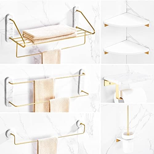 Marble Bathroom Shelf Set with Towel Bar and Hook