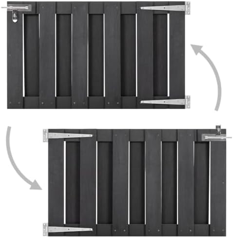 vidaXL WPC Gray Garden Gate Hardware