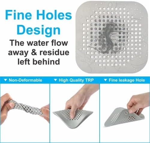 ZAYNYX 2 Pack Shower Hair Catcher with 4 Suction Cups