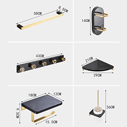 ANNBKA Bathroom Hardware Set with Marble Brass Towel Bar and All Copper Tripod