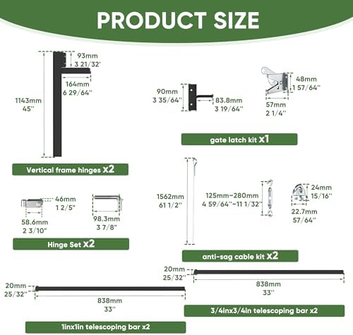 BARNSMITH Anti Sag Gate Kit for Wooden Fences