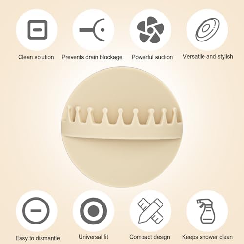 Gosknor Hair Catcher Shower Wall Mount Beige 1
