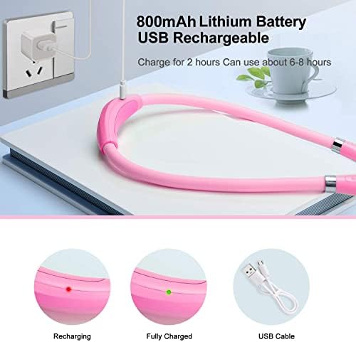 LED Neck Book Light USB Rechargeable with 4 Bright LEDs