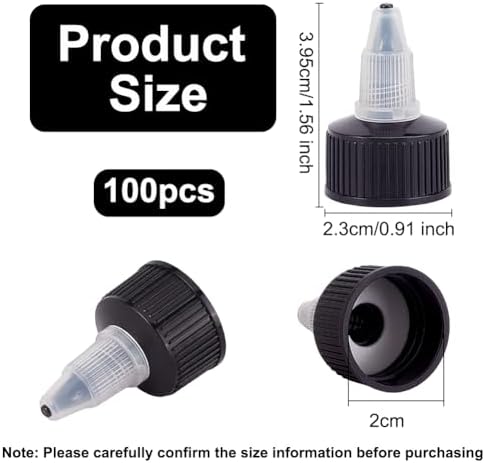 OLYCRAFT 100pcs Black Squeeze Bottle Cap Replacement